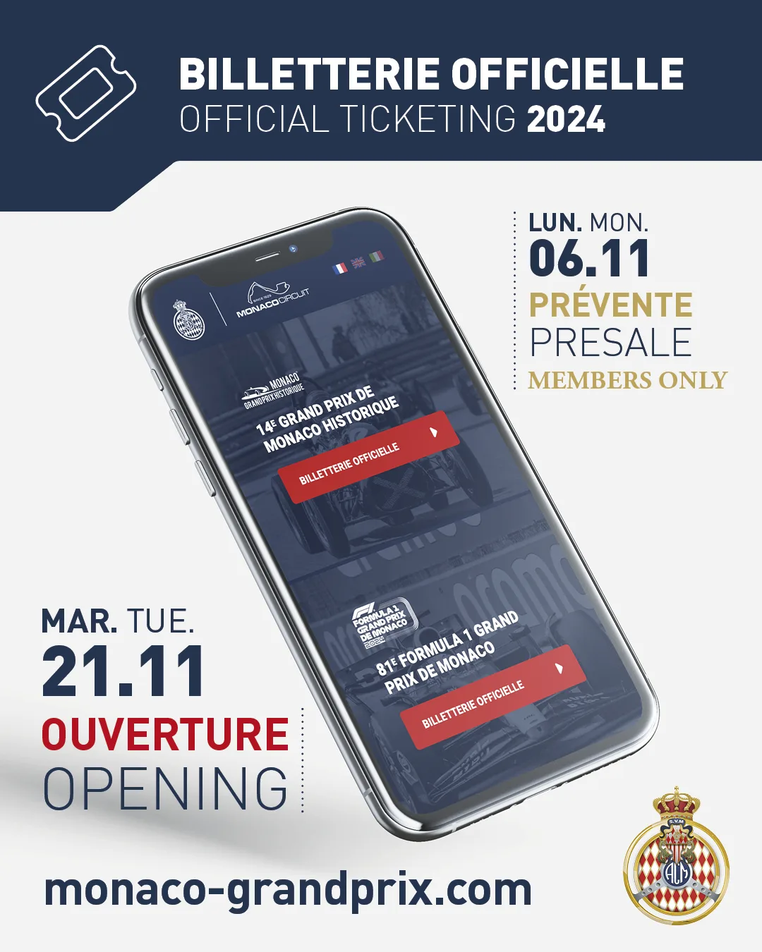 Monaco Grand Prix tickets 2024